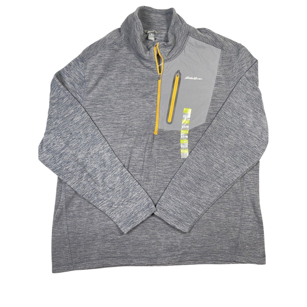 Eddie Bauer Men's 2XL Gray Heather Half Zip Pullover NWT